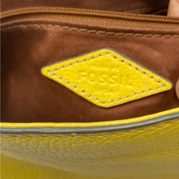 Yellow Leather Crossbody Bag - Picture 11 of 16